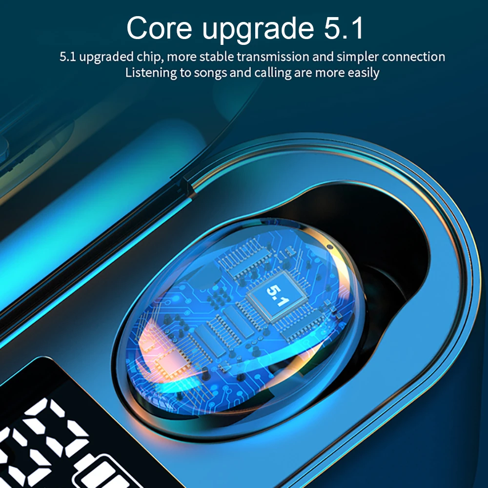 

TWS 2000mAh Charging Box Bluetooth 5.0 Headphonds Wireless Earphones in-ear Binaural Touch Control Headset Sports Earbuds