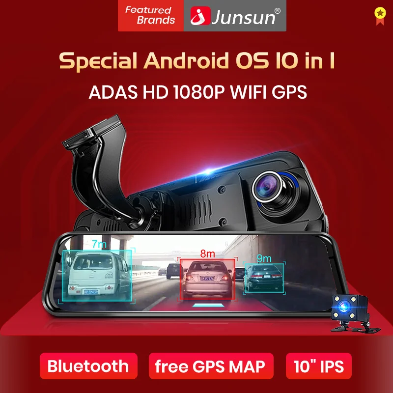 Junsun Special ADAS автомобильное Android зеркало 4G DVR камера 1" авто зеркало заднего вида 1080P WiFi gps видеорегистратор регистратор видео рекордер