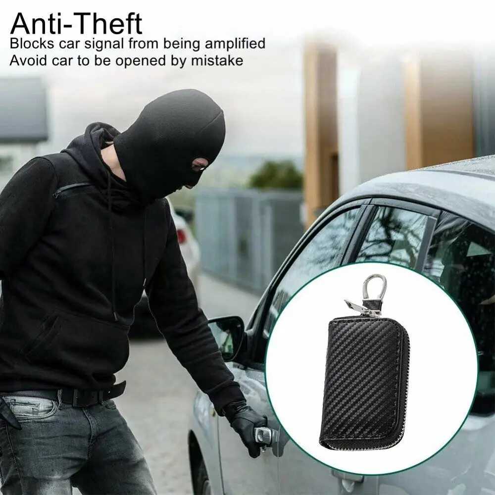 

Black Car Key Signal Blocker Faraday Cage Fob Pouch Keyless Rfid Blocking Bag