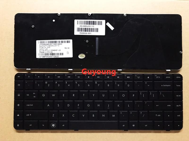 Клавиатура для ноутбука HP CQ62 G62 G62-a25eo CQ56 G56 Compaq 56 62 CQ56-100 US English black on.