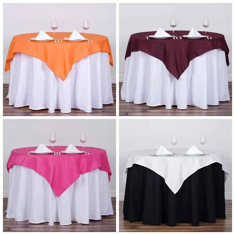 

Wholesale Price Polyester Tablecloth Overlay Fit Table Cloth For Wedding Event Party Hotel Decoration