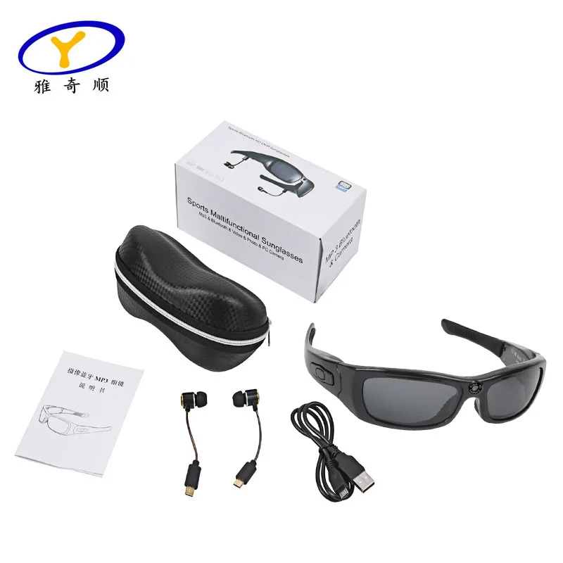 저렴한 카메라 안경 스테레오 블루투스 선글라스 광각 120 도 1080P 스마트 디지털 안경