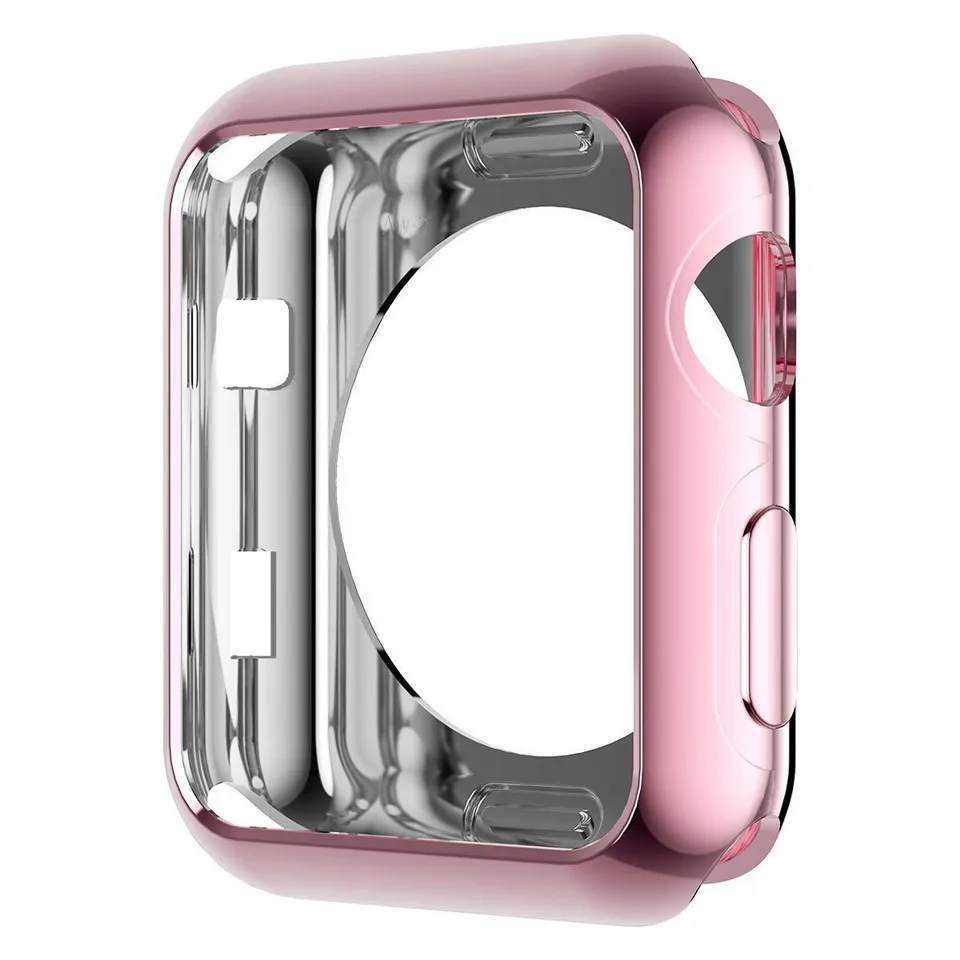 Защитный чехол из мягкого силикона для Apple Watch 40 мм 44 мм iWatch серии 1 2 3 4 42 мм 38 мм - Цвет: Pink bag