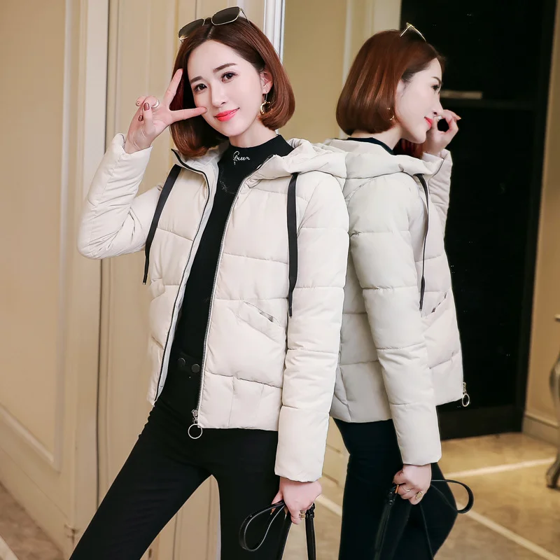 

2019 Autumn Winter Jacket Cotton-padded Women's Short-style Thickened Solid Color Bread Wear Cold-proof Down Cotton Coat