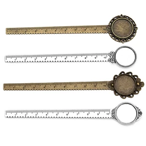 5 шт.лот старинная бронзовая Серебряная винтажная металлическая Закладка-линейка кабошон основа Закладка установка подходит 20 мм кабошон закладки-камеи