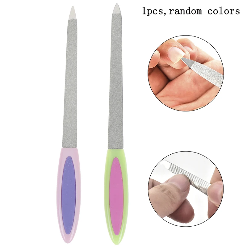 

Double Sides Metal Nail File Buffer Grinding Rod Scrub Manicure Pedicure Tools