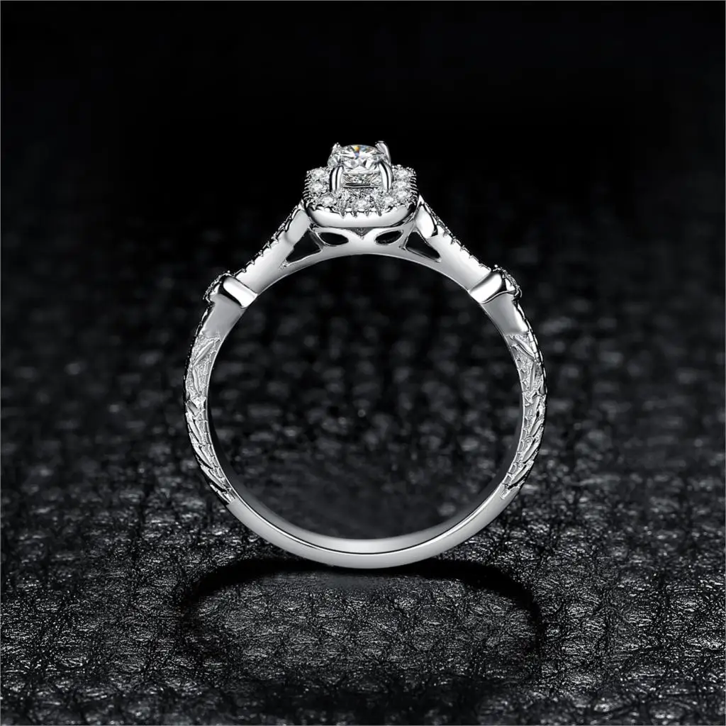 JewelryPalace Винтаж Milgrain 0.5ct Emerald Cut кубического циркония Обручение кольцо 925 пробы серебро для Для женщин Новая горячая распродажа