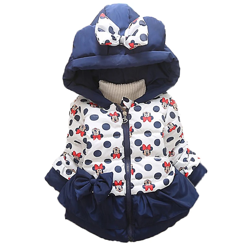 

Girls Jackets Boys Thickening High Quality Warm Outerwear Children Clothing Baby girl Printed Cotton Outerwear Hooded Coat Tops