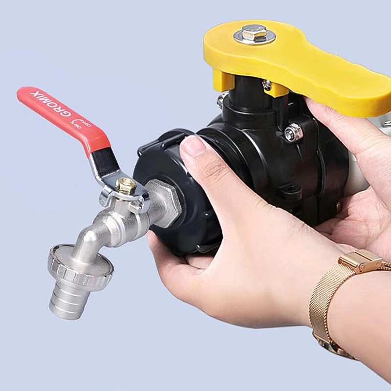 

Profession IBC tank faucet adapter S60X6 1/2" 3/4" Garden Hose Faucet Water Tank Hose Connector Tap Replacement Fitting Valve