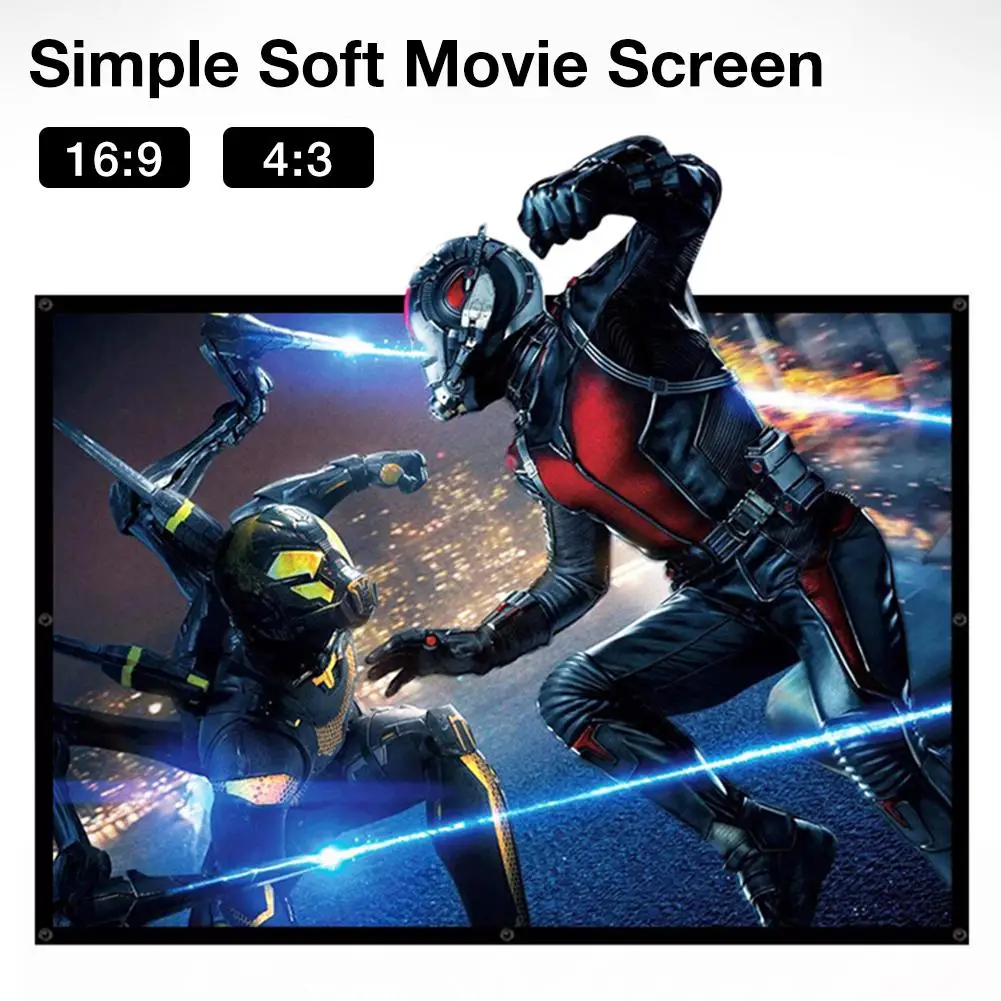 110 дюймовый портативный складной кинопроектор простой экран-занавеска 3d HD