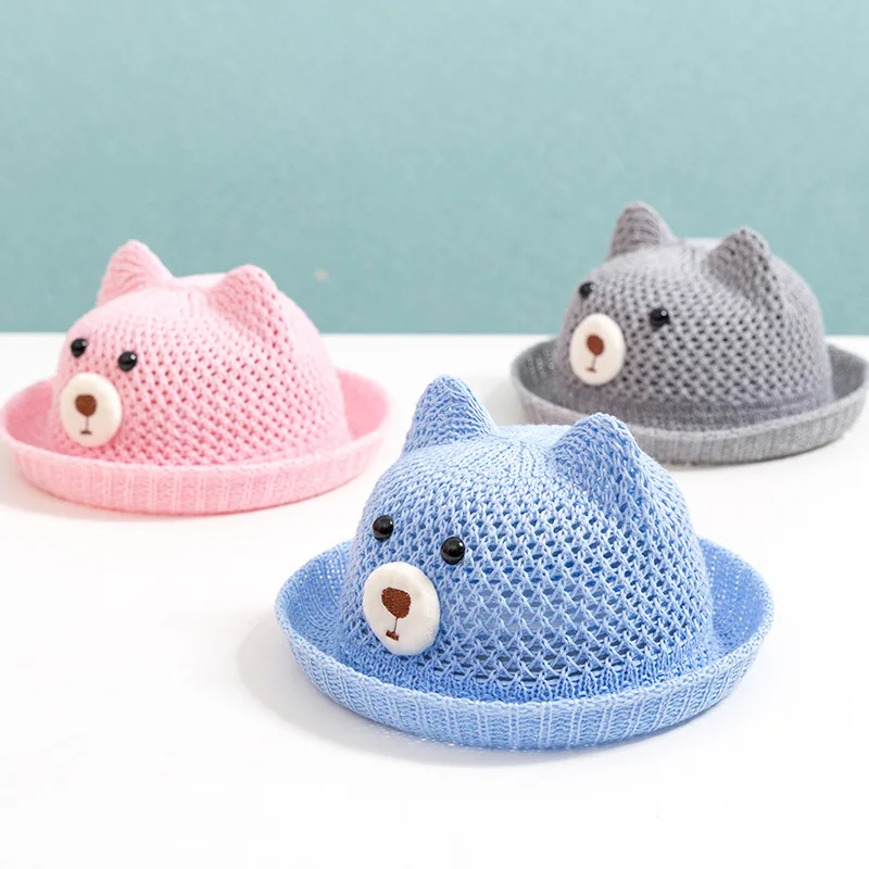 Летняя детская трикотажная солнцезащитная Кепка ручной работы с мультяшными