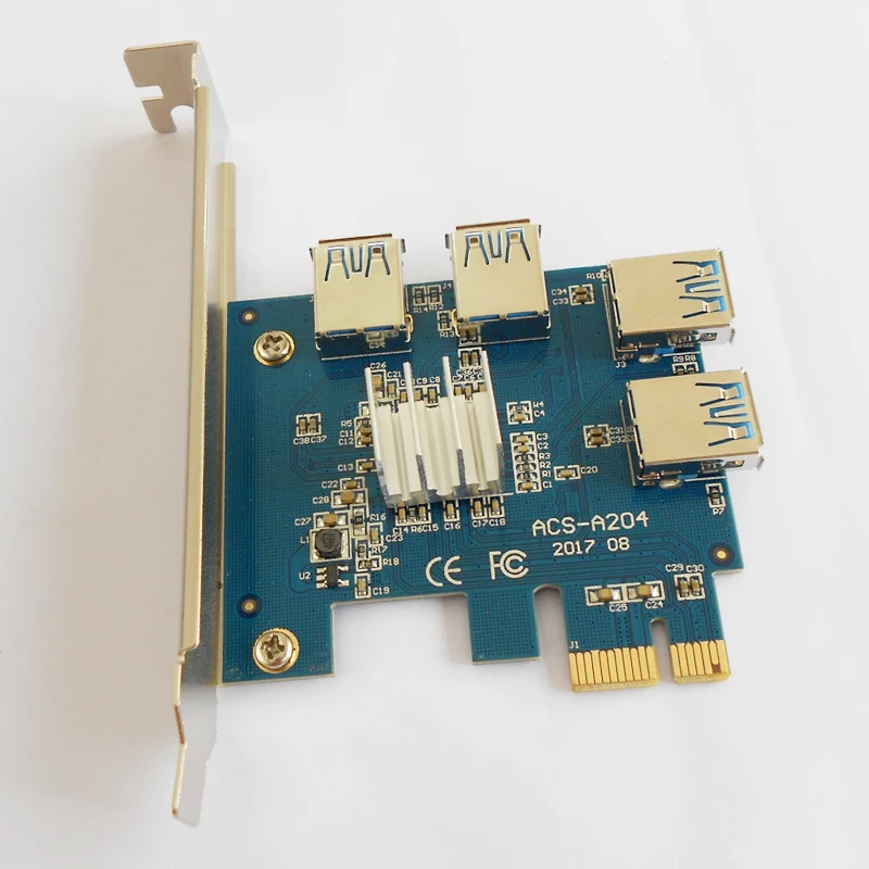 USB 3 0 PCI E 1X до 4 16X переходная плата для слота карты PCIE адаптер 1 порт мультипликатор