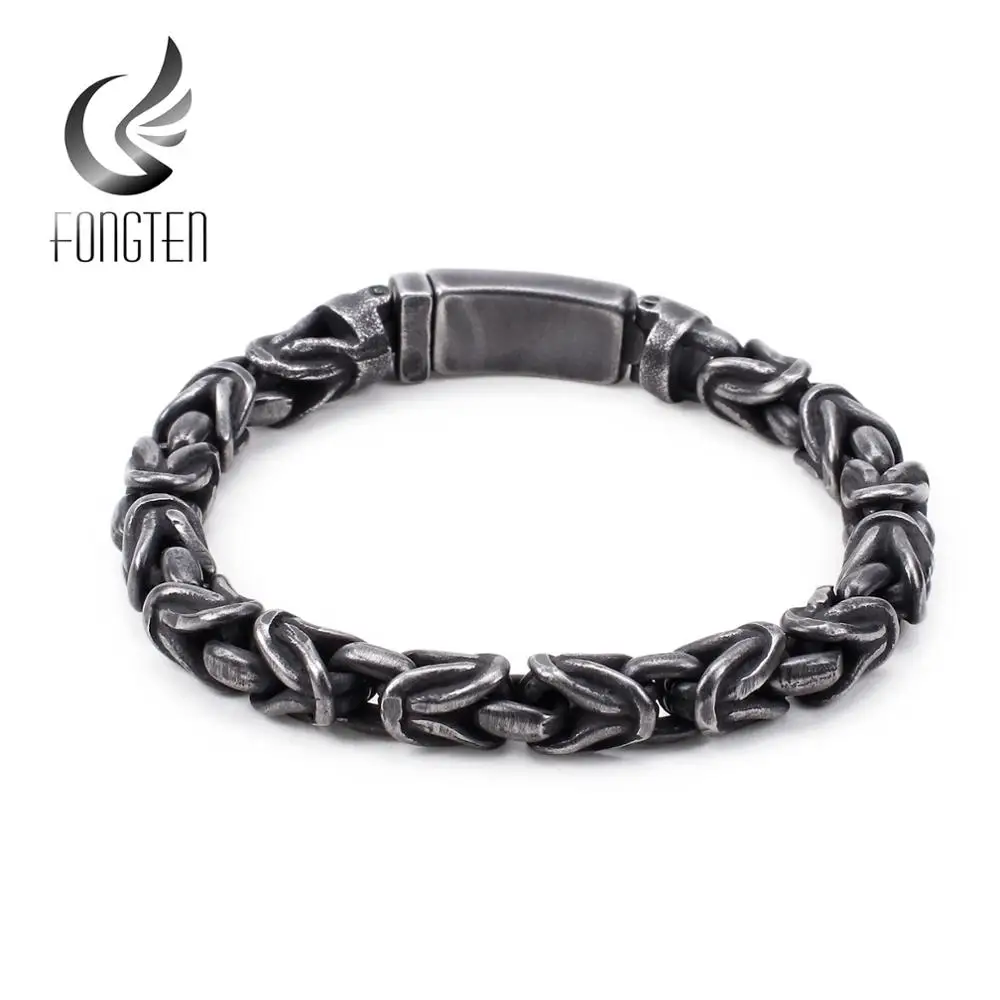 Мужской браслет с квадратными звеньями из нержавеющей стали|Цепочки и браслеты| |