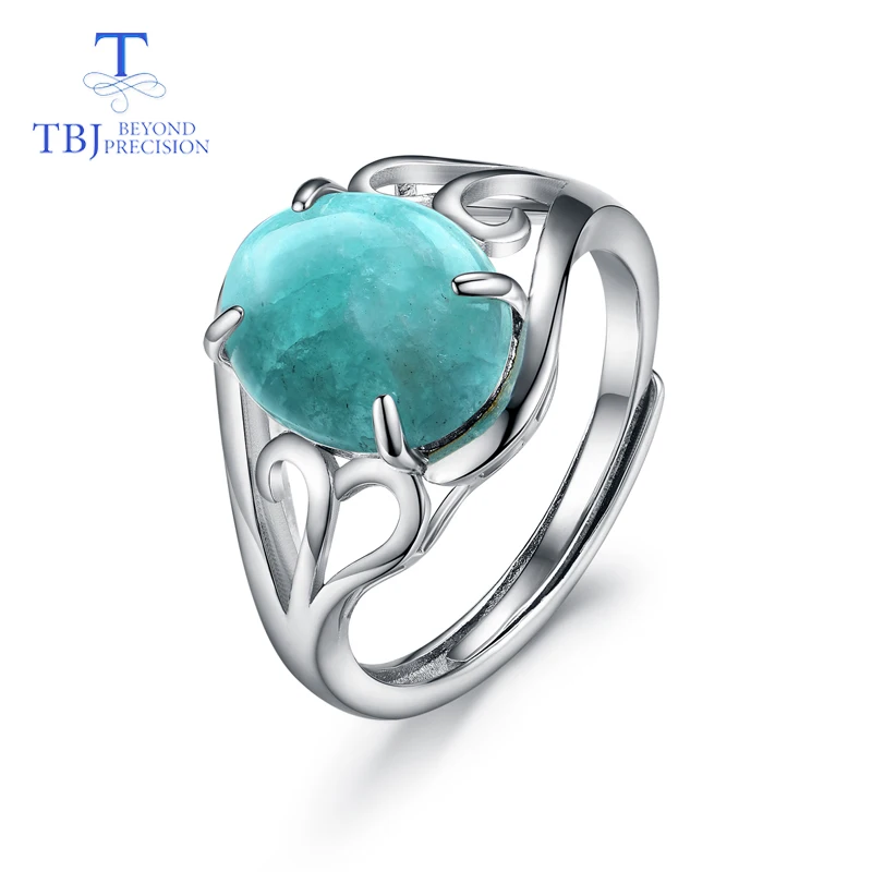 amazonite rings TBJ, кольца из амазонита с натуральным драгоценным камнем, кольца из серебра 925 пробы, модное ювелирное изделие для девочек, хороший подарок на день рождения - Цвет камня: amazonite rings