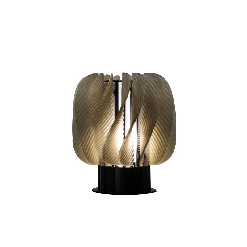 安い 北欧ledテーブルライト現代アクリルスパイラルダブルシェードテーブルランプの寝室器具インテリア照明産業照明器具