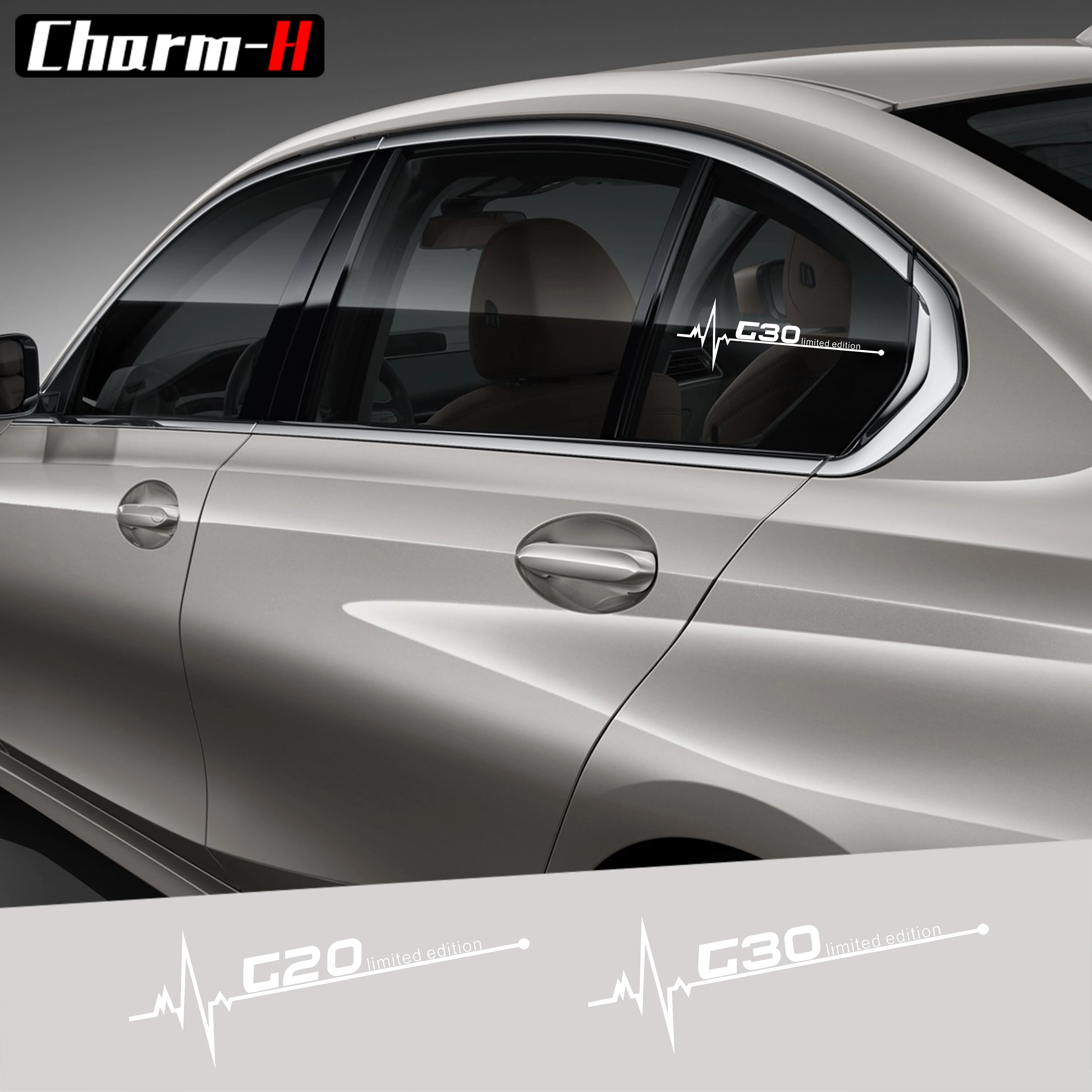 2 шт. Светоотражающие белые окна логотип сбоку виниловые наклейки для BMW 1 5 серии