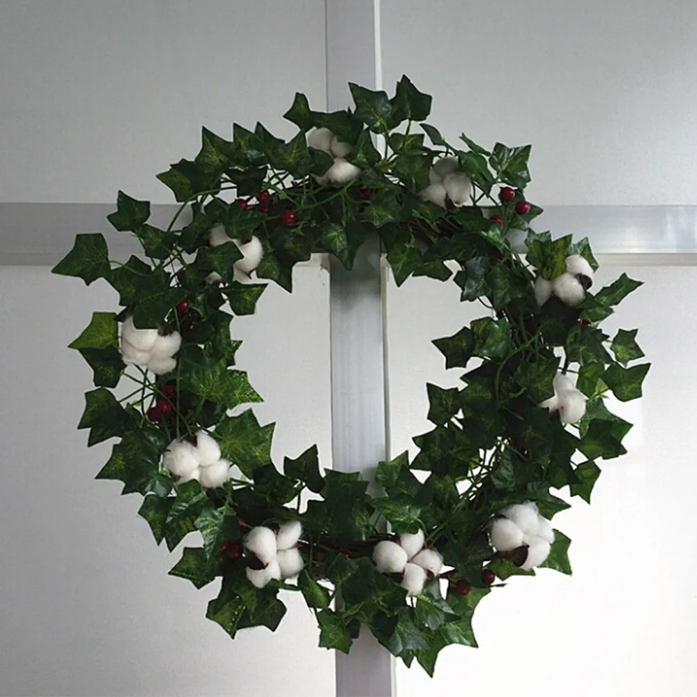 Поддельные цветочные гирлянды Рождественский венок на дверь Декор