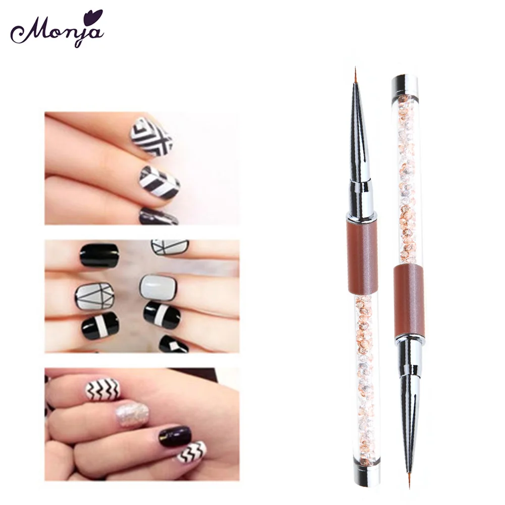Дизайн ногтей ручка с кисточкой стразы алмазными металлическими акриловая