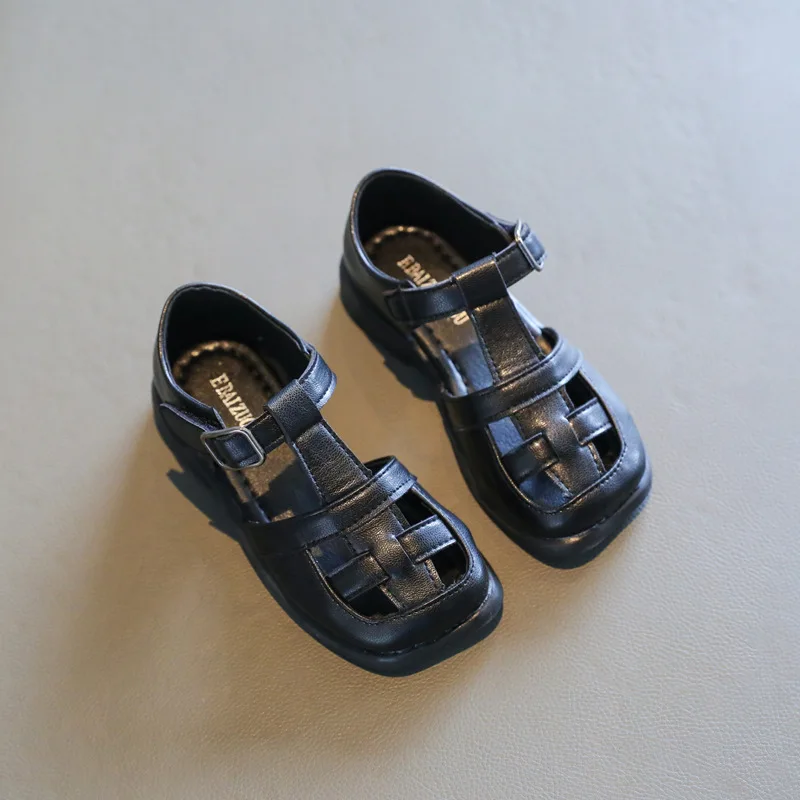 

Summer Children Shoes Closed Toe Toddler Boys Sandals Leather Cut-outs Breathable Beach sandalia infantil Kids Sandals Comfort