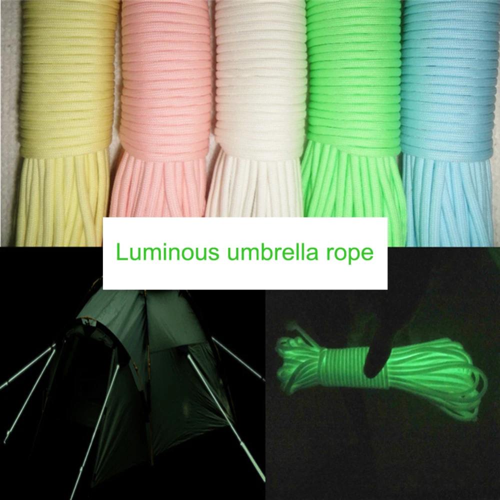 Светится в темноте светящийся шнур 9 нитей ядро веревка Открытый выживания