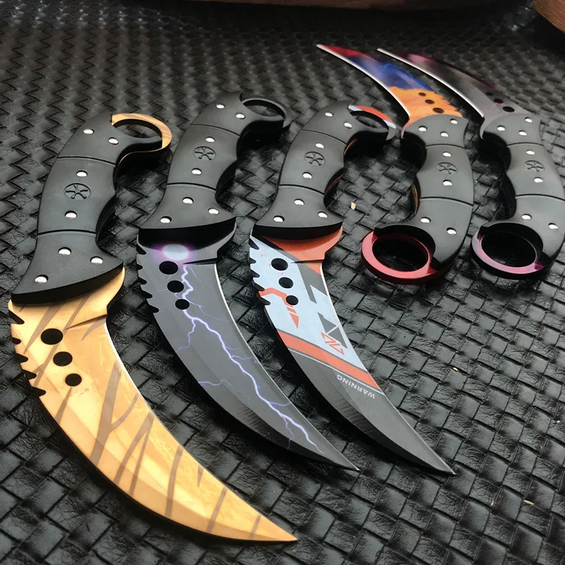 Сверхмощный Skinner Hawkbill CSGO KARAMBIT тактический нож 5 цветов для охоты на открытом воздухе и выживания с фиксированным лезвием Ножи
