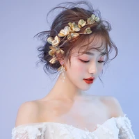 2020 new retro handmade golden leaves hairband for women tiara wedding headress hair accessories bridal hair jewelry headpiece