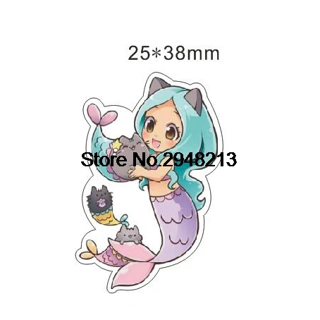 

50pcs kawaii Cartoon mermaid Flatback Resin Planar Cabochon for DIY Craft Embellishments 25*38mm RET1556