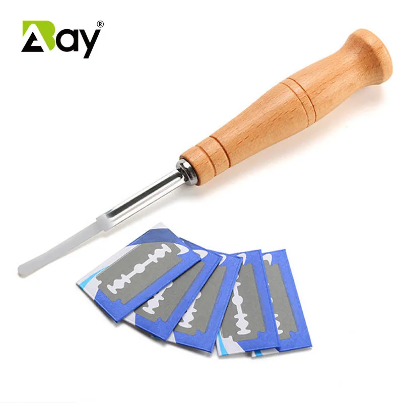 Wooden Bread Lame Cutter Knife Slicer Slashing Tool Dough Scoring Blade Tools Leather Protective with Blades and Cover | Дом и сад