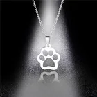 Лидер продаж; Цвет Серебряный; Цвет милые животные отпечатки собачьих лап кошечек и отпечатков лап колье с подвеской в виде лапы птицей ручная роспись Кулоны из нержавеющей стали для женщин ювелирные изделия из нержавеющей стали