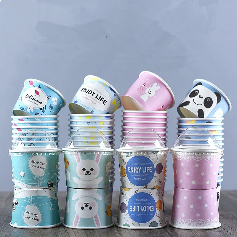 50 шт. Высокое качество мультфильм мороженое чаша 200 мл маленькие круглые