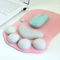 gaming mouse pad with wrist support cat paw soft silicone wrist rests mouse mat non slip office mousepad for laptop pc games mat