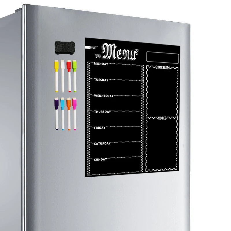 

A3 netic белая доска лист для кухонного холодильника многоцелевой холодильник еженедельная белая доска календарь для планирования меню с 8 руч...