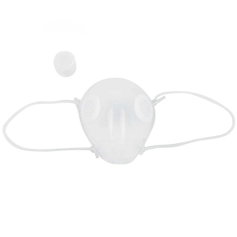 Силиконовая многоразовая маска с дыхательным клапаном прозрачная глухая для губ