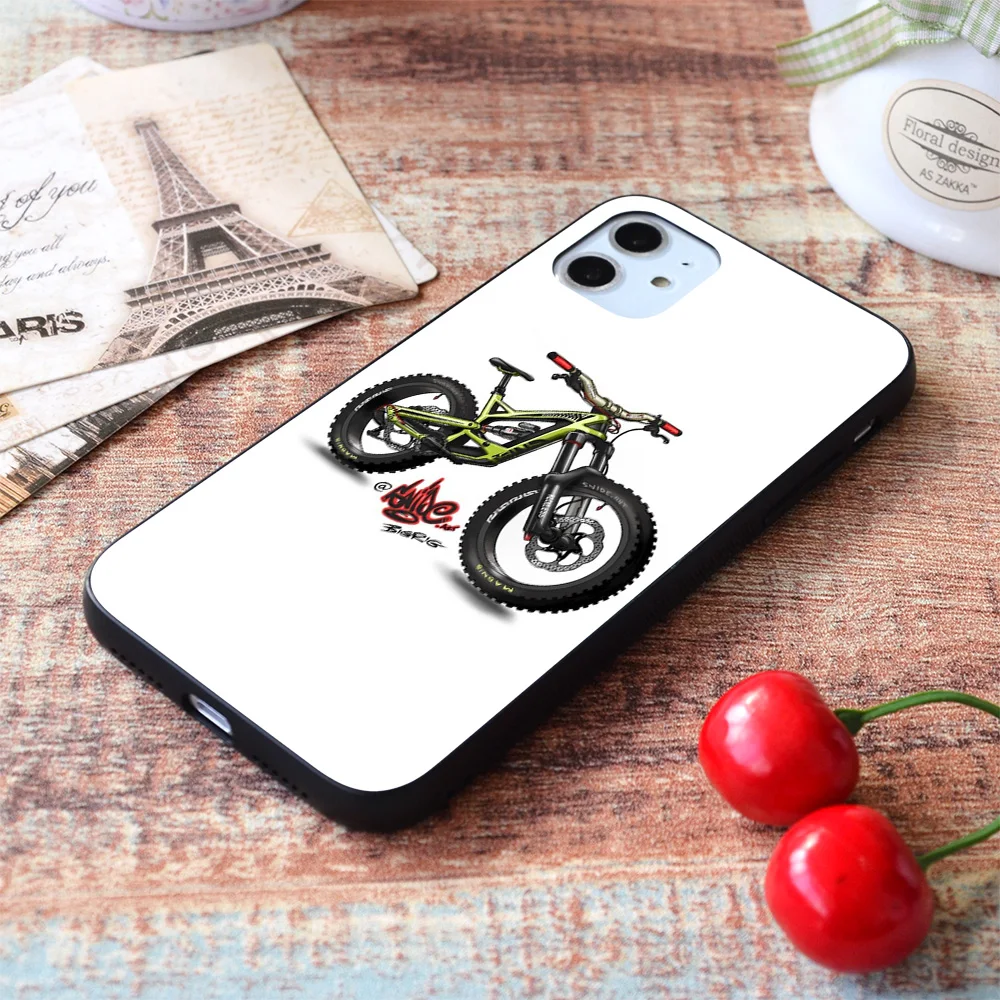

For iPhone Fat mountain bike snide art Soft TPU Border Apple iPhone Case