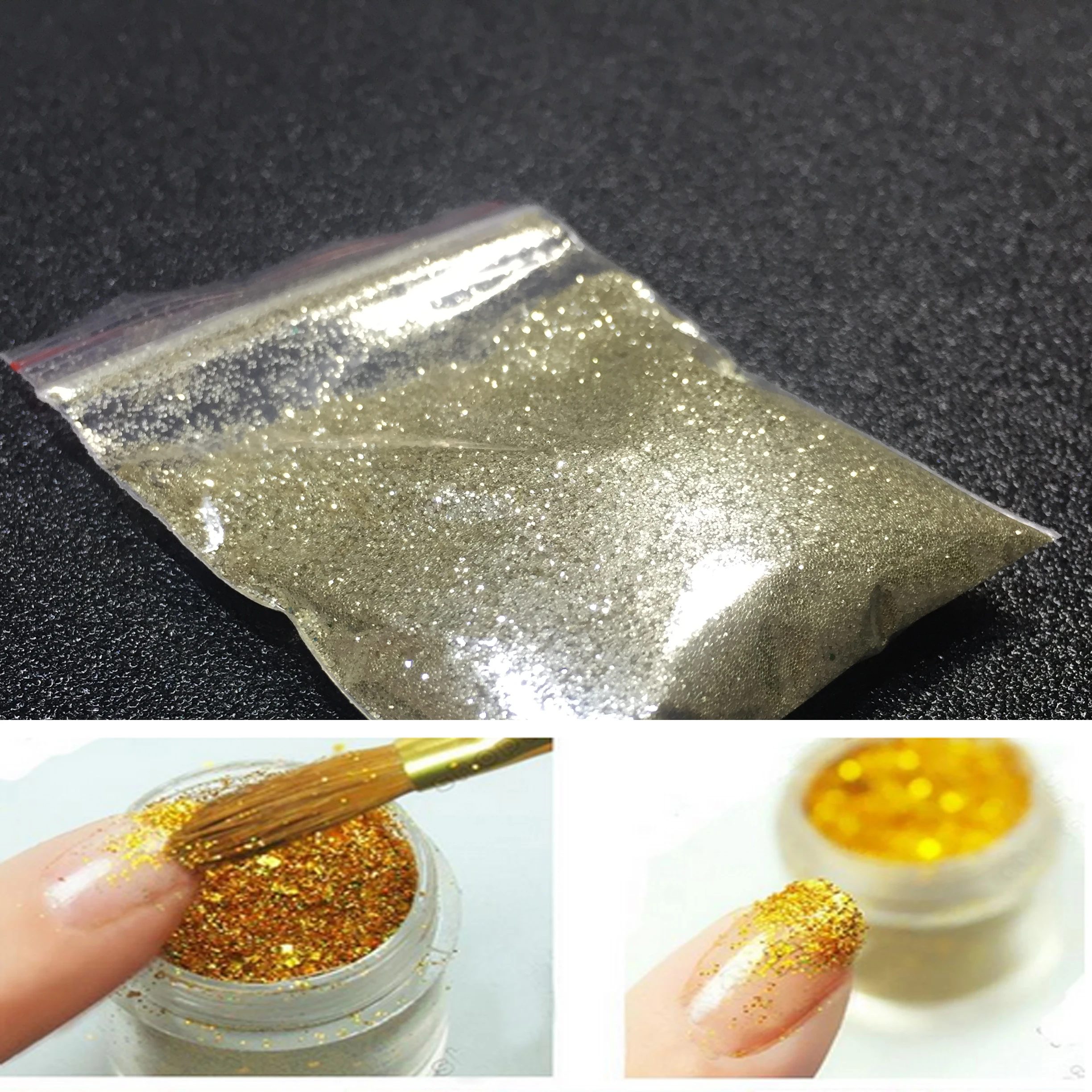 Цвет шампанского дизайн ногтей 3D форма блестки акриловый порошок сделай сам