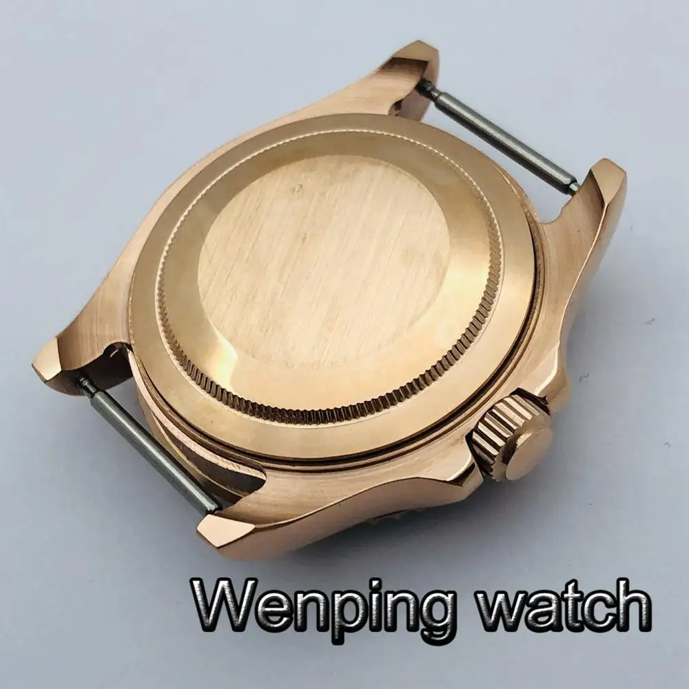 40 мм розовое золото стерильный чехол Двусторонняя вращающаяся рамка сапфировое