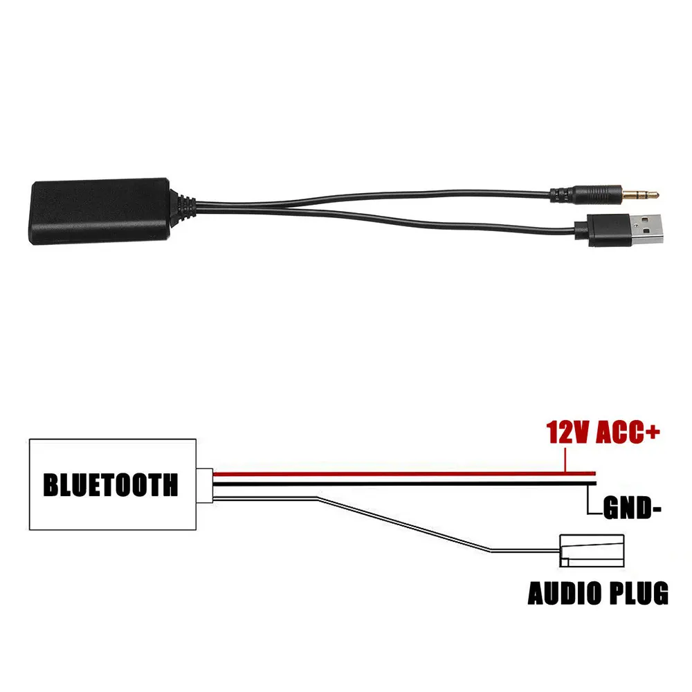 Универсальный Bluetooth адаптер 3 5 мм разъем USB Dongles Aux кабель BT5.0 прикуриватель для