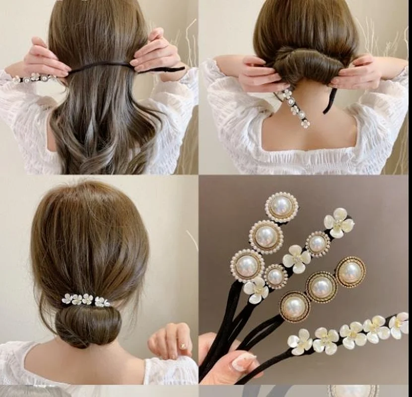 

Vintage Shell Pearl Hairpin Bun Hairstyle Hair Stick Women Elegant Hair Scrunchies Flower Hair Maker Tools Hair Accessories