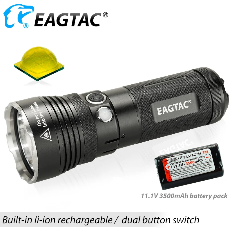 EAGTAC MX30L3 R KIT перезаряжаемый светодиодный фонарик из нержавеющей стали Bezel 3x18650 3500mAh
