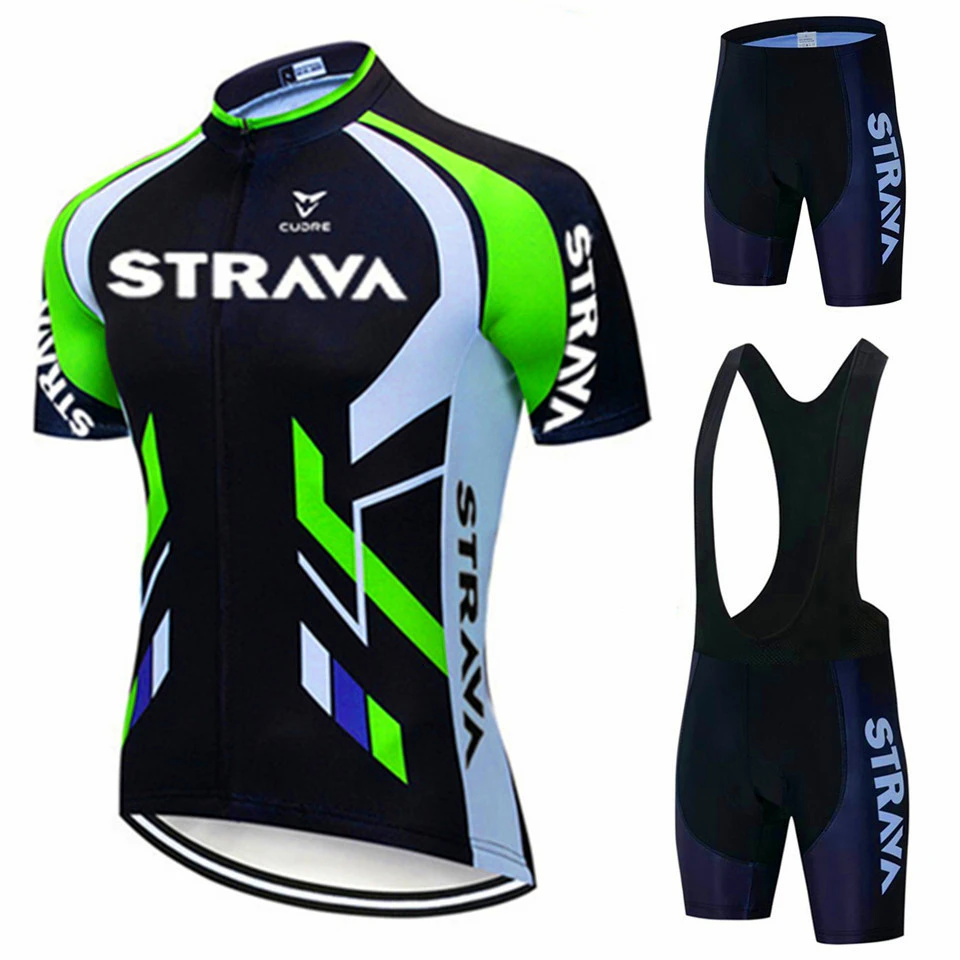 Трикотажный спортивный костюм STRAVA для велоспорта дышащая одежда горного