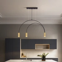 minimalist dining room pendant lamp modern creative three heads designer light luxury long dining one word bar pendant lights