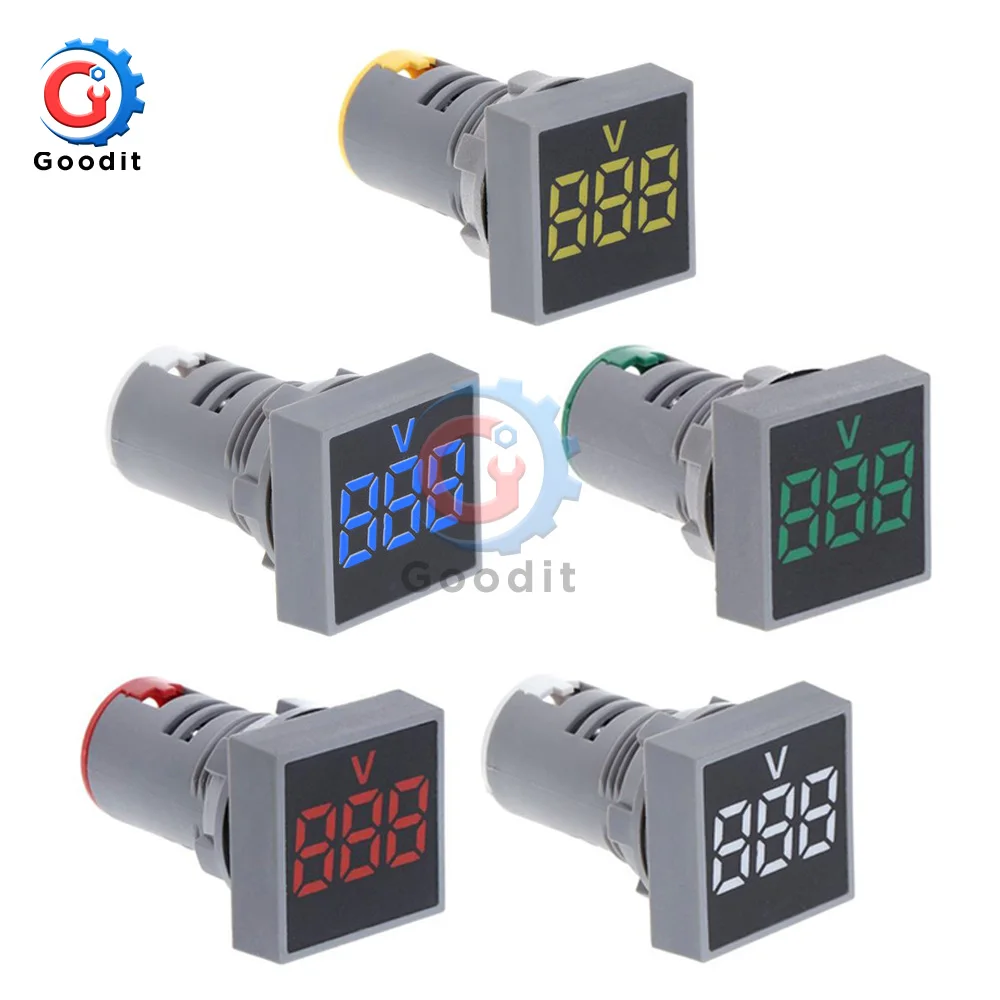 Светодиодный вольтметр с цифровым дисплеем квадратный светильник измерителем
