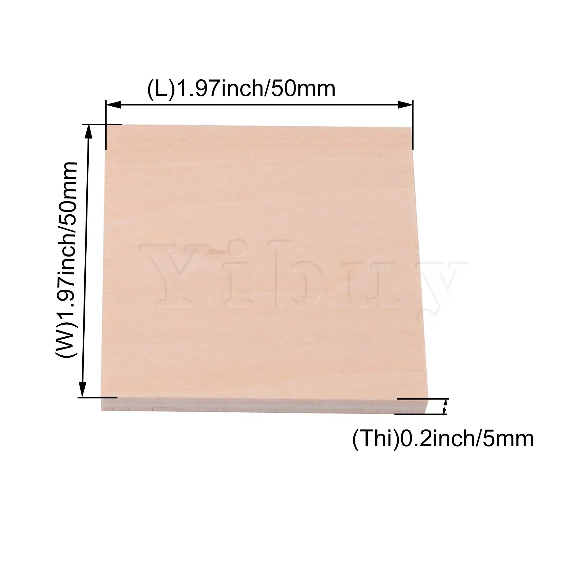 

Natural Wooden Blank Square Shaped Wood Slices Wooden Color Set of 60
