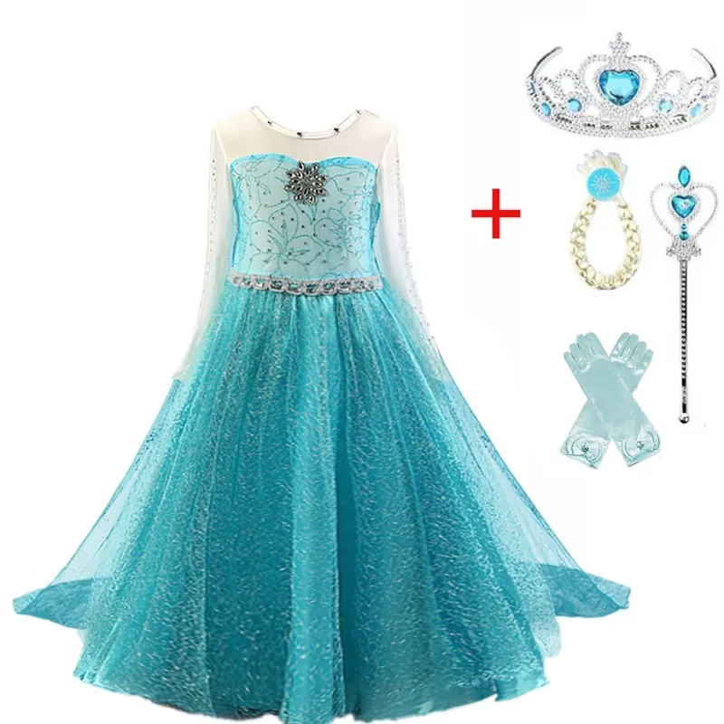 Snow Dress For Girls Princess Carnival Costume Halloween Party Cosplay Queen Accessory Set Children Clothing Vistido | Детская одежда и