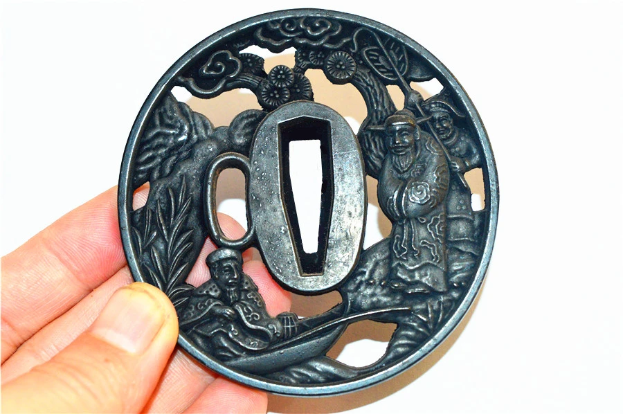 Японский сплава гвардии Tsuba для самурайский меч катана Ножи ручной работы|Мечи| |