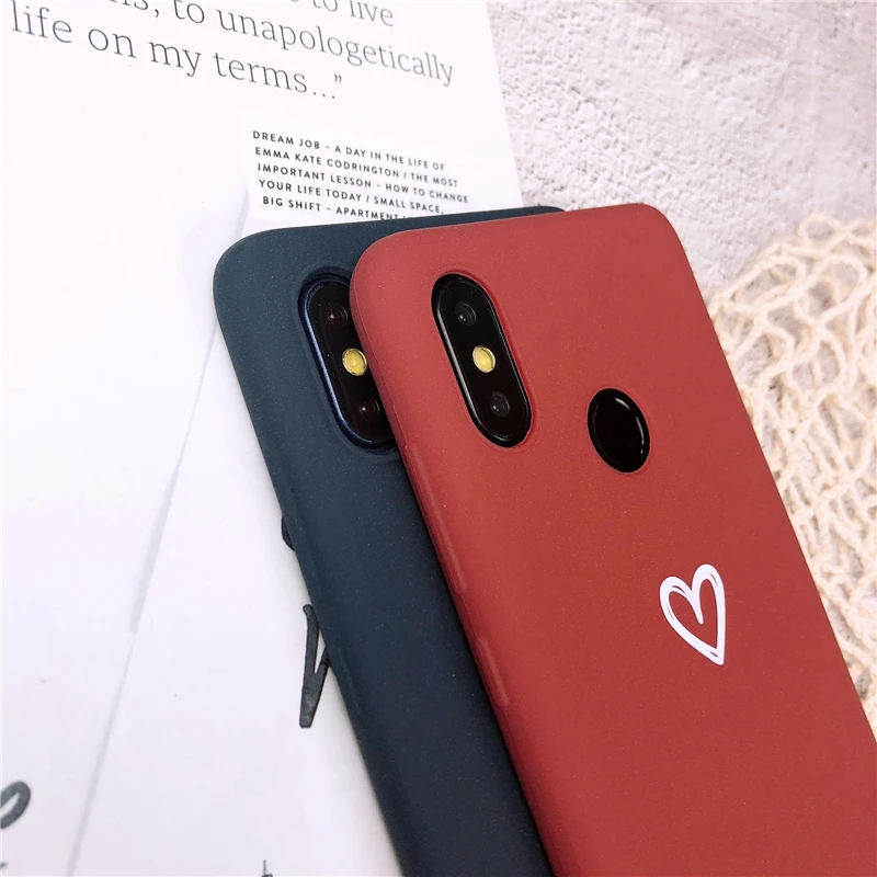 Матовый Мягкий силиконовый чехол из ТПУ с сердечками для Xiaomi Mi 8 9 9T SE A1 A2 A3 Lite Redmi Note