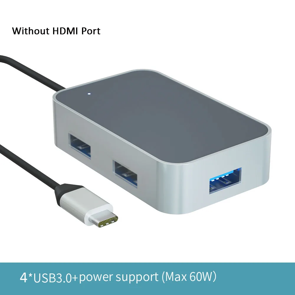 Thunderbolt 3 type-c концентратор адаптер 4 к 1080 P USB c к HDMI TYPE-C к USB разъему с быстрой зарядкой для Macbook matebook ноутбуки - Цвет: 4USB3.0  PD