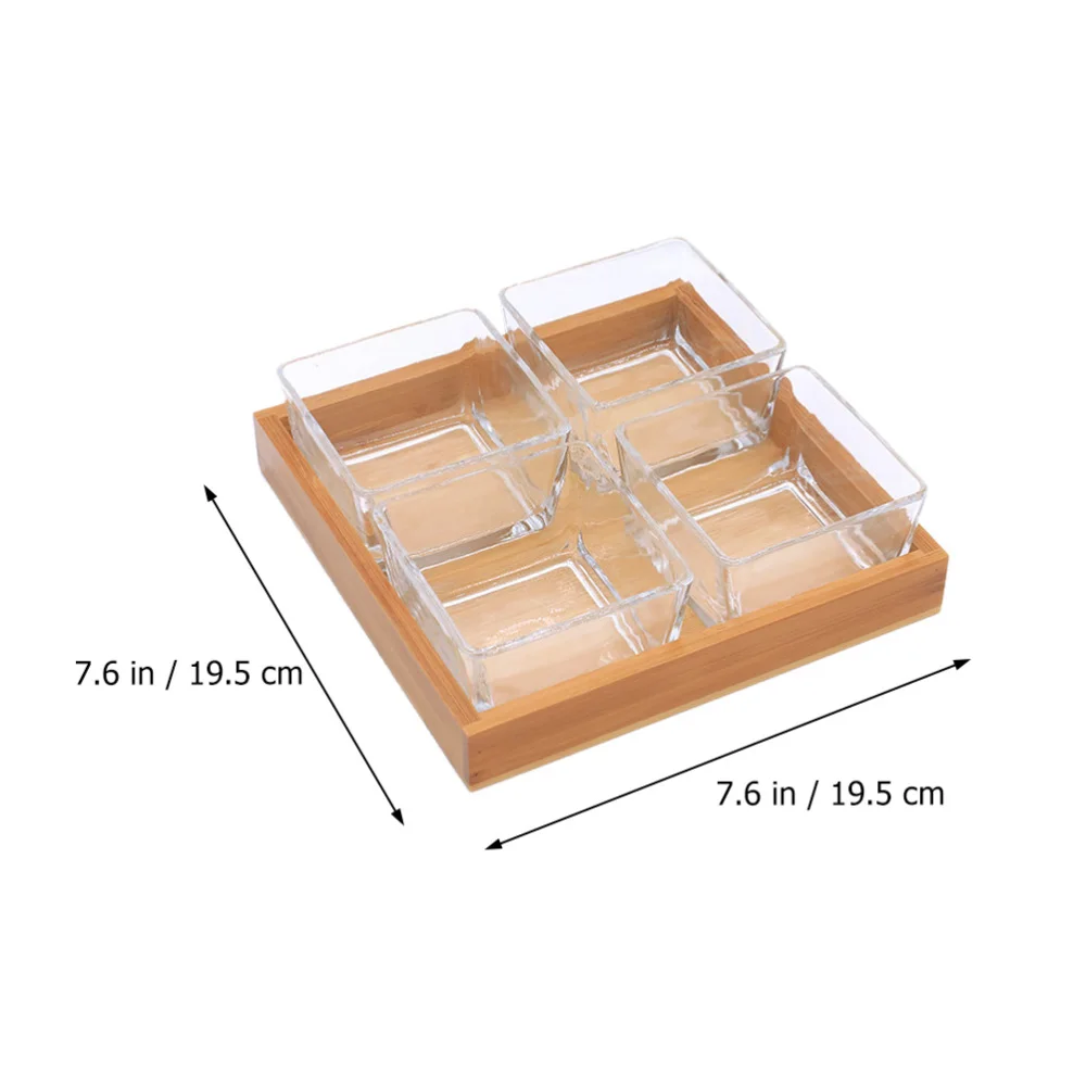 

1 Set Glass Serving Trays Fruit Nuts Snack Storage Plates (Assorted Color)