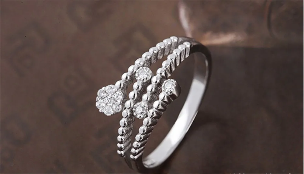 

DTF1338 925 Pure Silver Cross Individual Opening Ring Zirconium Fashion Jewelry