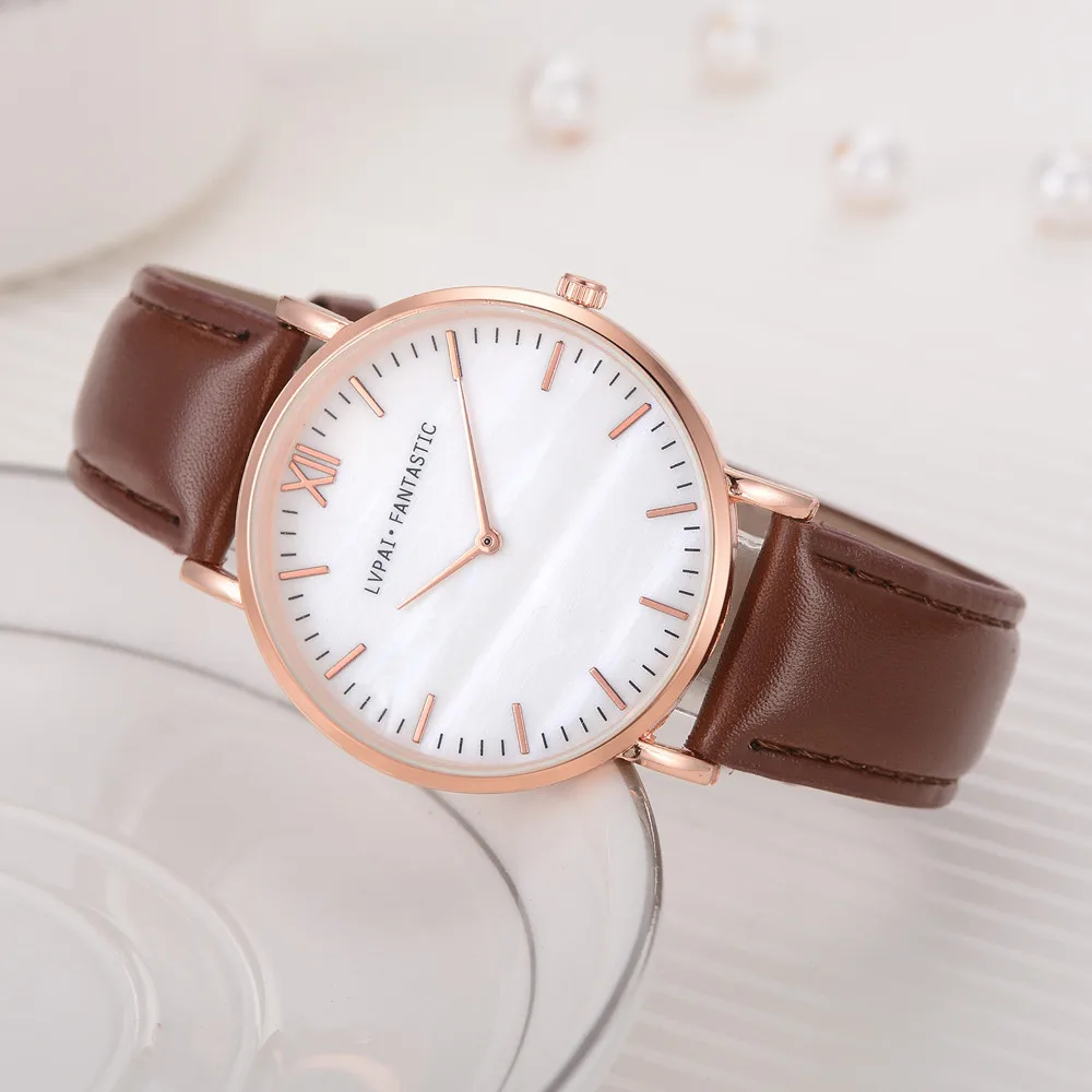 Женские повседневные Роскошные Кварцевые часы с жемчугом и белым циферблатом